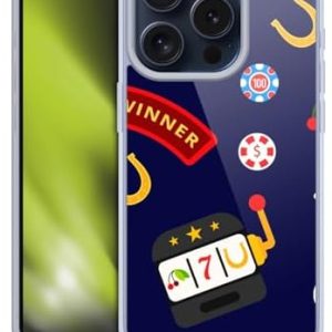 Head Case Designs Officially Licensed Haroulita Casino Luck Playful Graphics Soft Gel Case Compatible with Apple iPhone 15 Pro and Compatible with MagSafe Accessories