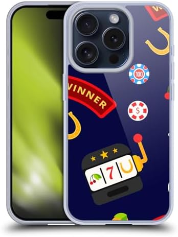 Head Case Designs Officially Licensed Haroulita Casino Luck Playful Graphics Soft Gel Case Compatible with Apple iPhone 15 Pro and Compatible with MagSafe Accessories