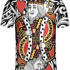 Poker King Of Heart Short Sleeve Polo Shirt, Playing Card Polo Shirt, Best Poker Shirt For Men, Mens Polo Shirts for Gifts, Short Sleeve Men's Shirt, colorful