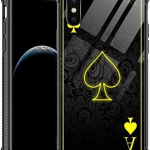 CARLOCA Case Compatible with iPhone XR Case,Playing Card Ace Case for iPhone XR Men Boys,Shockproof Anti-Scratch Soft TPU Case for iPhone XR 6.1-inch Playing Card Ace